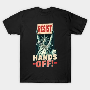 Vintage Resist Resistance Statue of Liberty Hands Off Protest 2025 T-Shirt